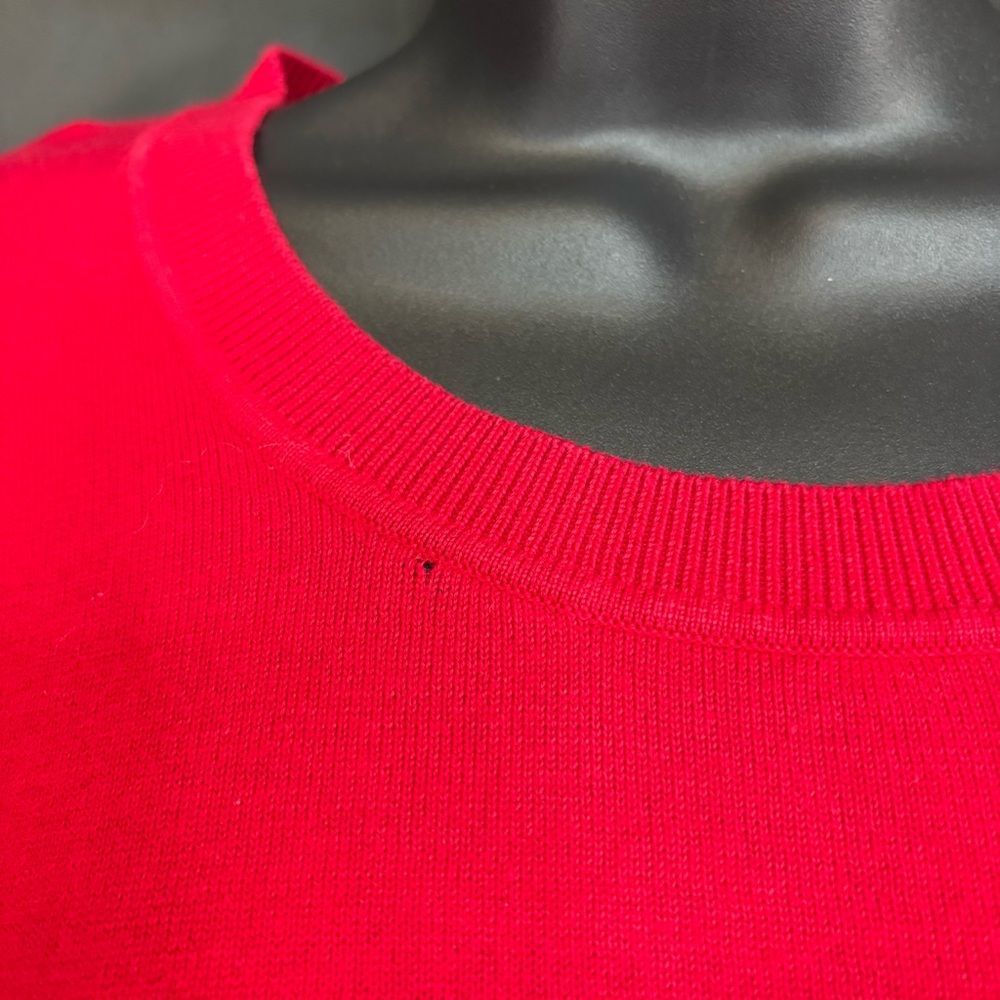 Tommy Hilfiger Red Long Sleeve Top with Navy Details L/G - Picture 6 of 10